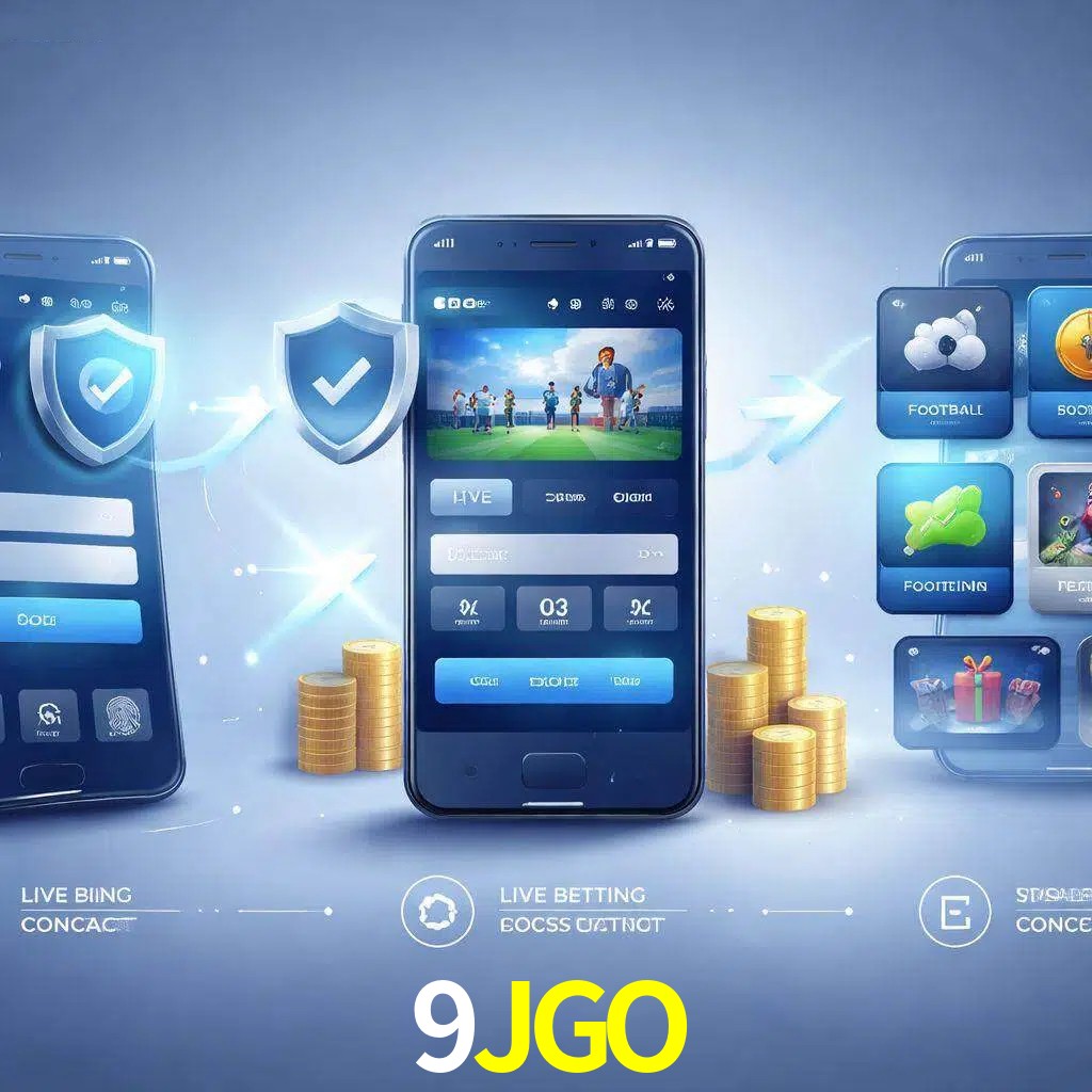 Pasos de acceso a la app 9JGO en pantalla de teléfono móvil